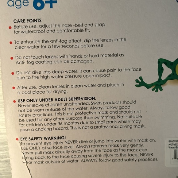 Aqua World Frog Mask Swim NWT - Picture 6 of 8
